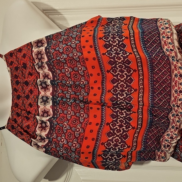 Lush Chiffon Sleeveless Pleated Blouson Mini Skater Dress Sz XS - Picture 3 of 10